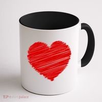Valentines Classic Sketch Heart Coffee Mug thumb 1