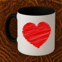 Valentines Classic Sketch Heart Coffee Mug thumb 2
