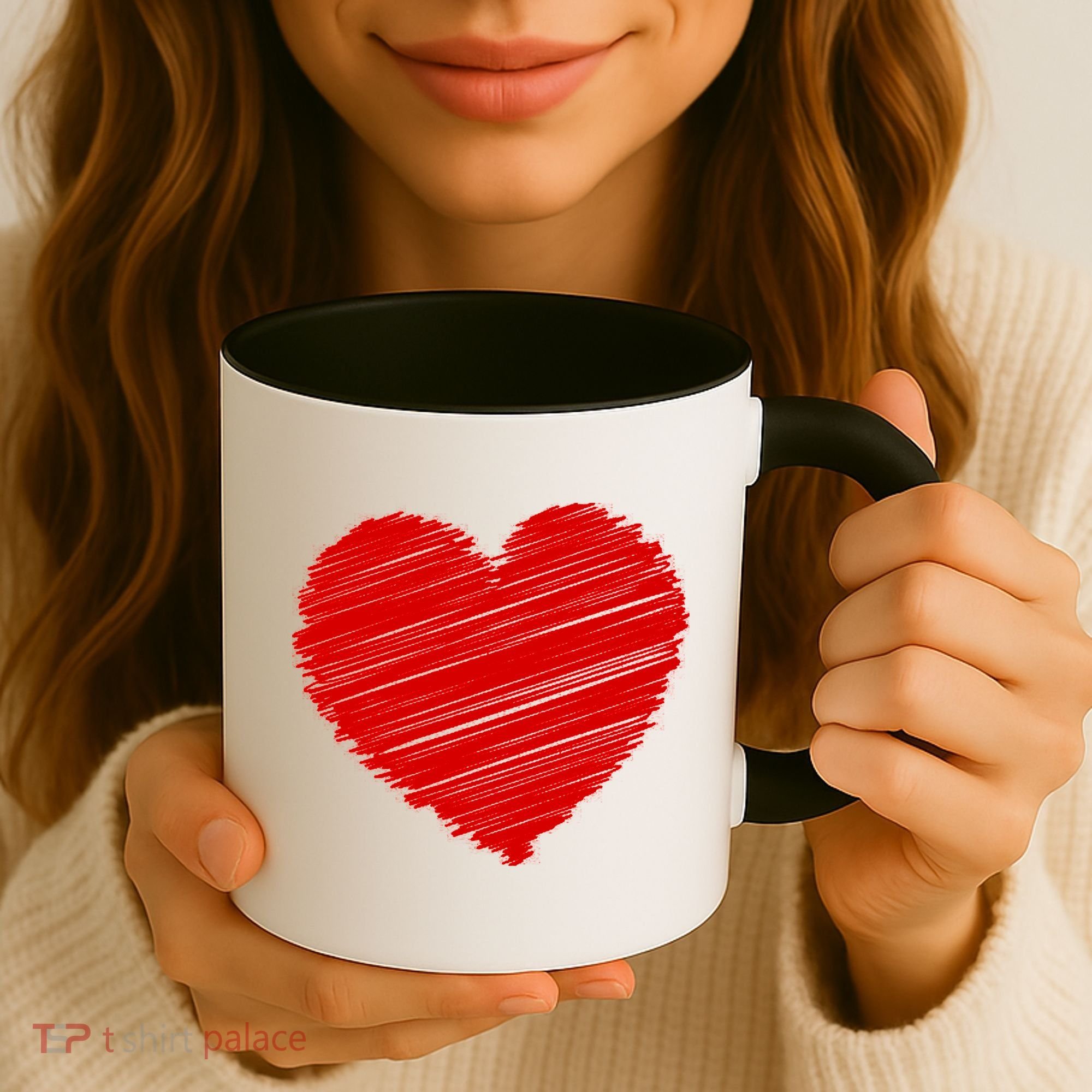 Valentines Classic Sketch Heart Coffee Mug