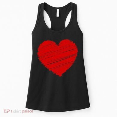 Valentines Classic Sketch Heart Women's Tank Top