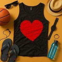 Valentines Classic Sketch Heart Tank Top thumb 4