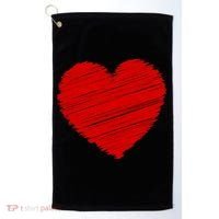 Valentines Classic Sketch Heart Golf Towel thumb 0
