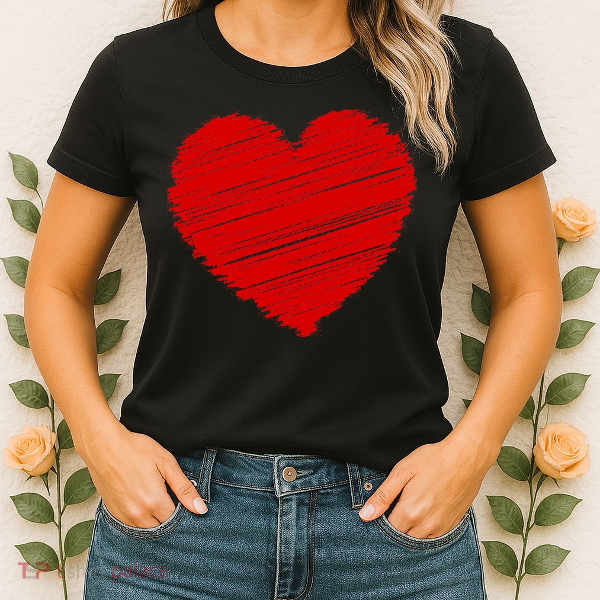 Valentines Classic Sketch Heart Women's T-Shirt