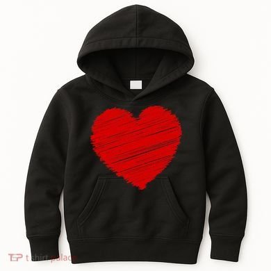 Valentines Classic Sketch Heart Kids Hoodie