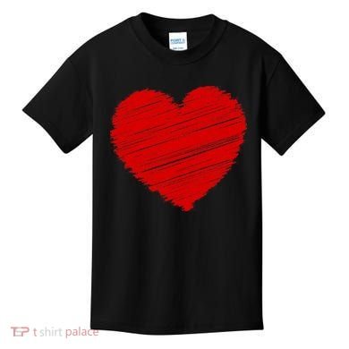 Valentines Classic Sketch Heart Kids T-Shirt