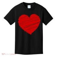 Valentines Classic Sketch Heart Kids T-Shirt thumb 0