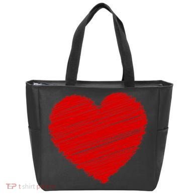 Valentines Classic Sketch Heart Tote Bag