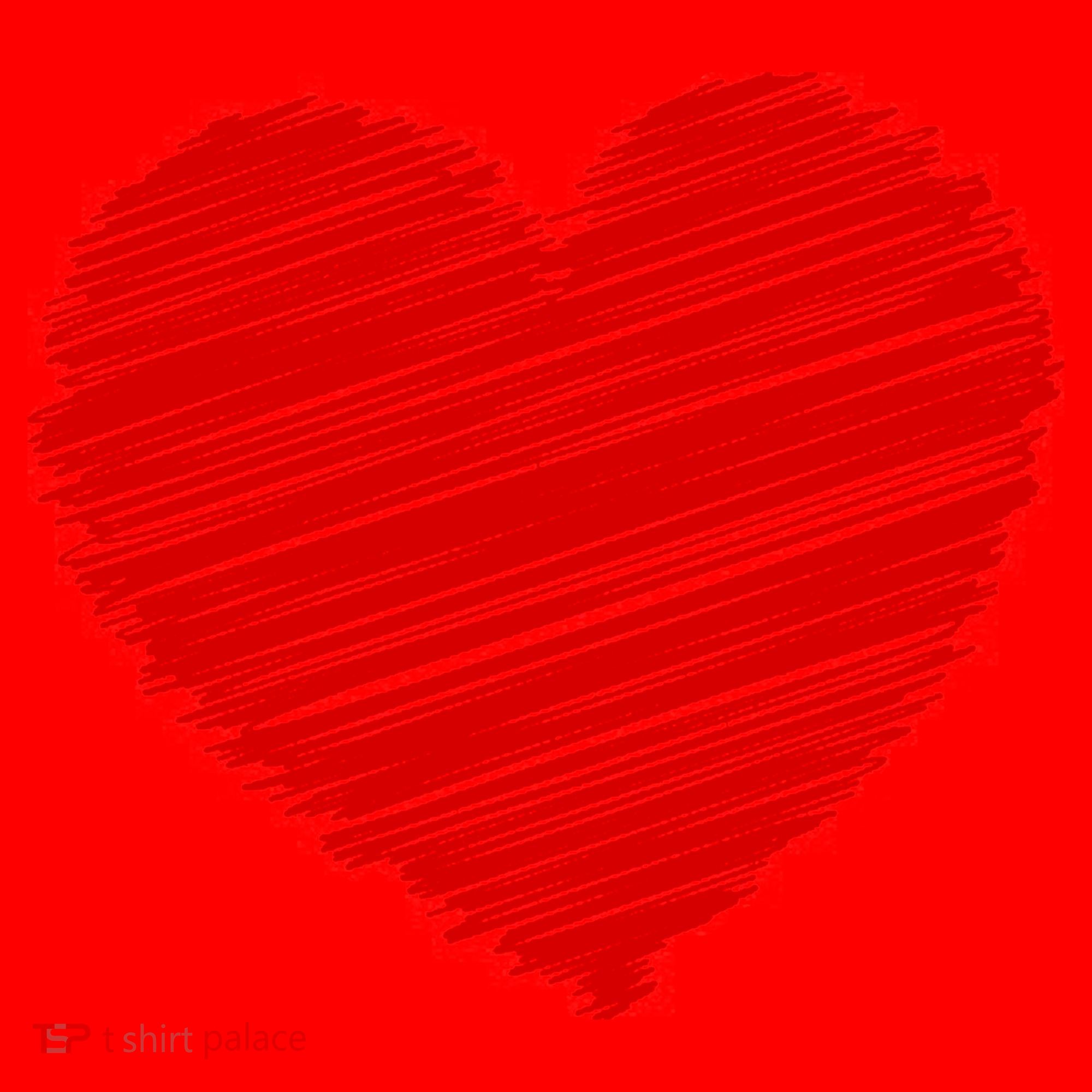Valentines Classic Sketch Heart Santa Hat