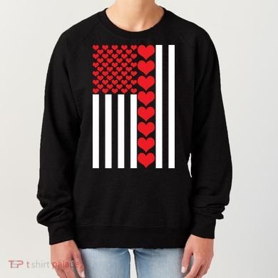 Valentines Day American Flag Women's Sweatshirt