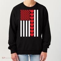 Valentines Day American Flag Women's Sweatshirt thumb 0