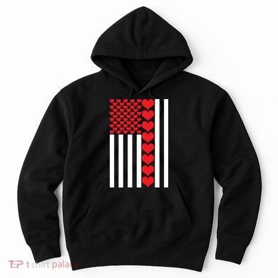 Valentines Day American Flag Hoodie