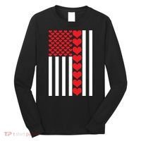 Valentines Day American Flag Long Sleeve Shirt thumb 0
