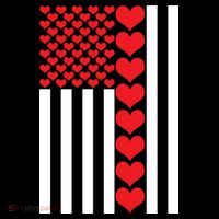 Valentines Day American Flag Long Sleeve Shirt thumb 2