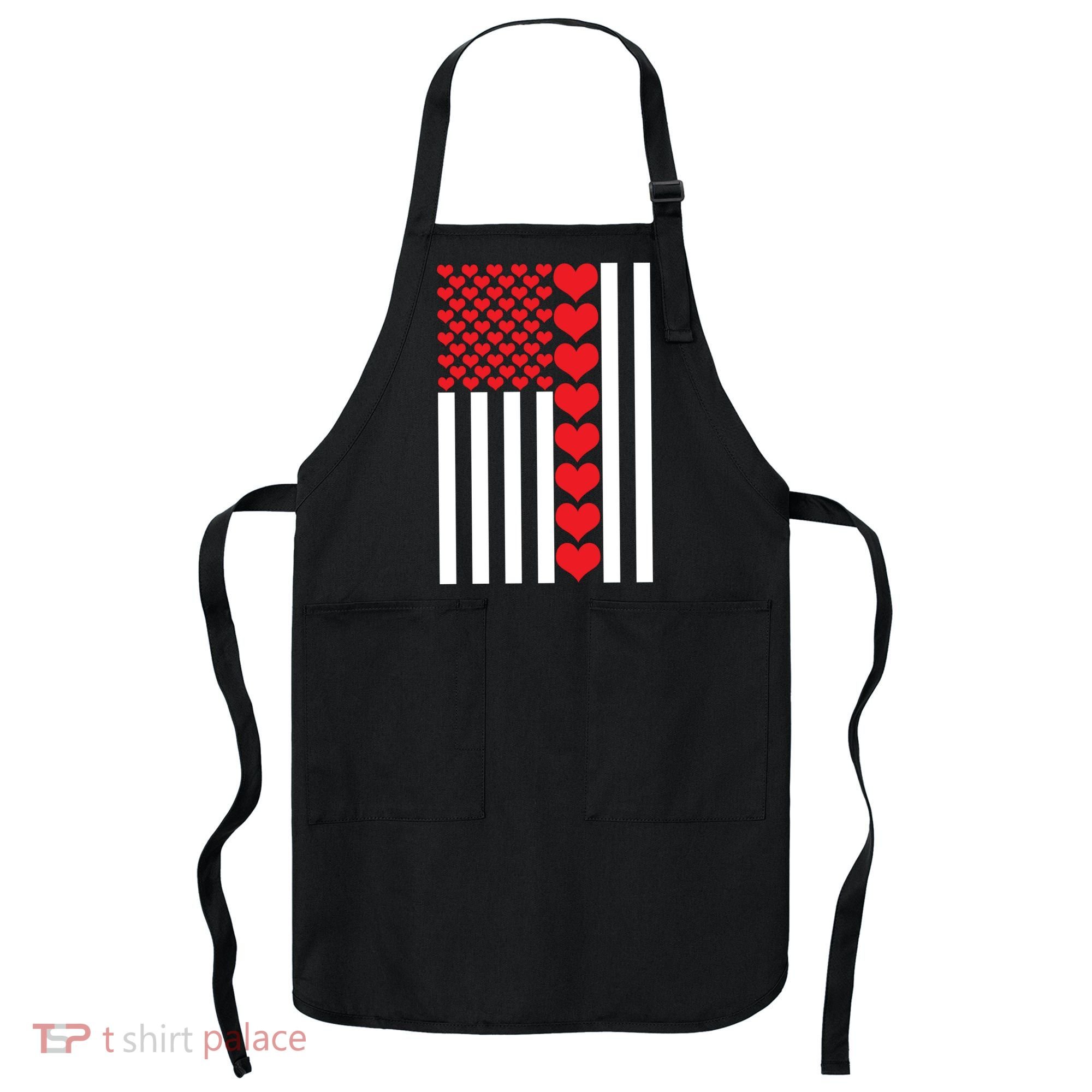Valentines Day American Flag Apron