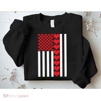 Valentines Day American Flag Sweatshirt thumb 2