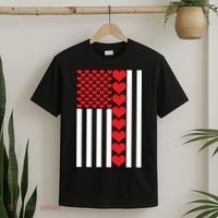 Valentines Day American Flag T-Shirt thumb 2