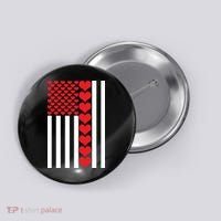 Valentines Day American Flag Button thumb 0