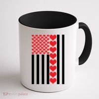 Valentines Day American Flag Coffee Mug thumb 1