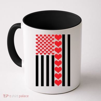 Valentines Day American Flag Coffee Mug