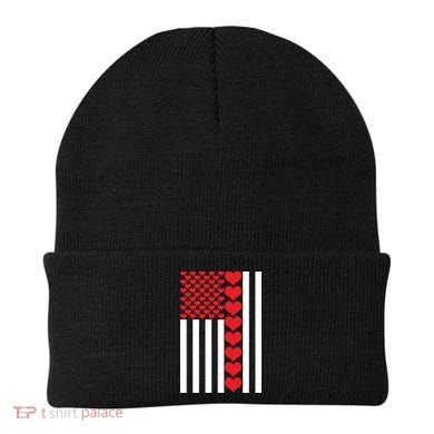 Valentines Day American Flag Beanie
