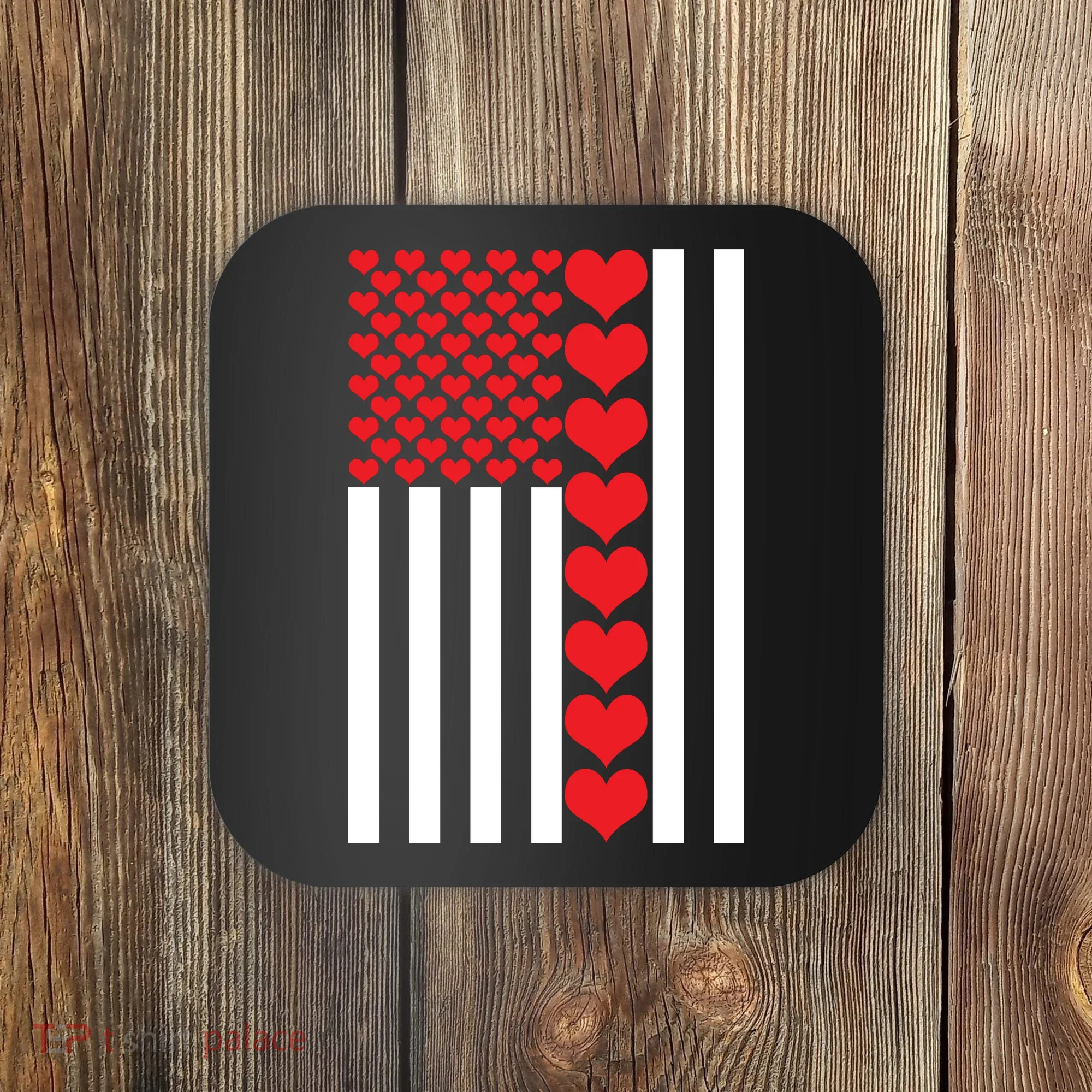 Valentines Day American Flag Coaster