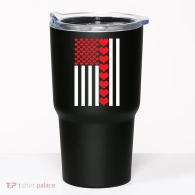 Valentines Day American Flag Tumbler