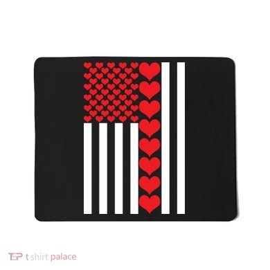 Valentines Day American Flag Mousepad