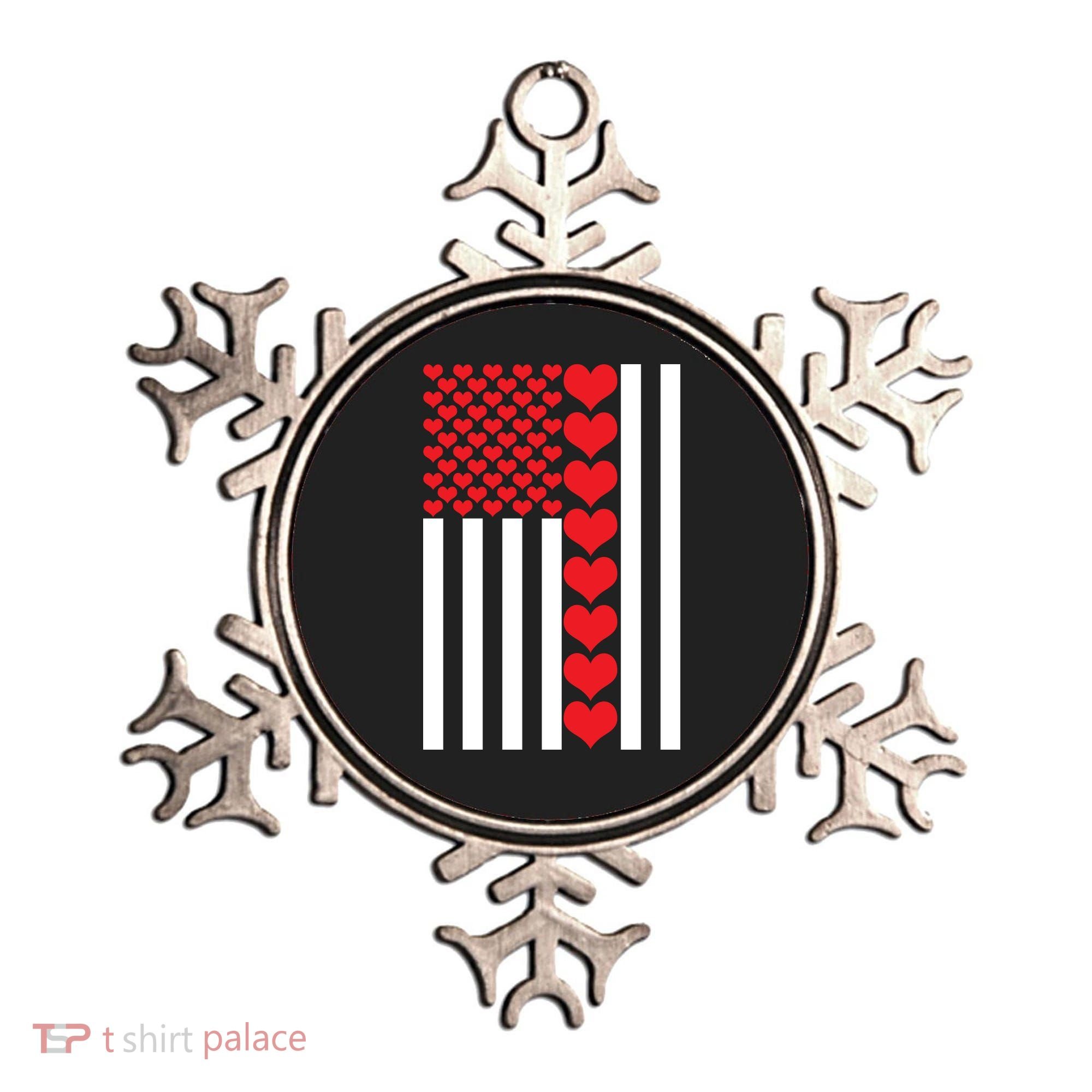 Valentines Day American Flag Ornament
