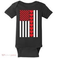 Valentines Day American Flag Baby Bodysuit thumb 0