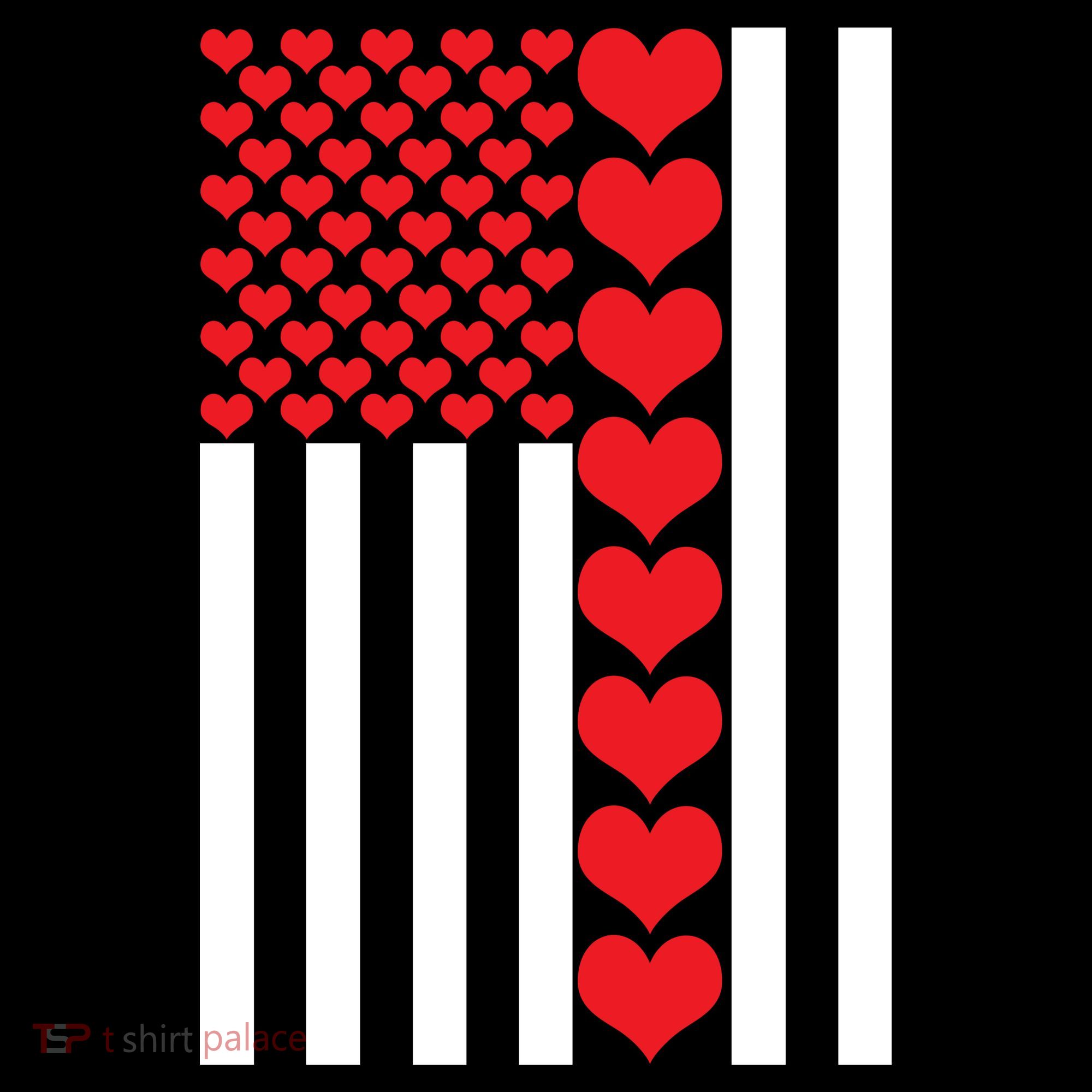 Valentines Day American Flag Baby Bodysuit