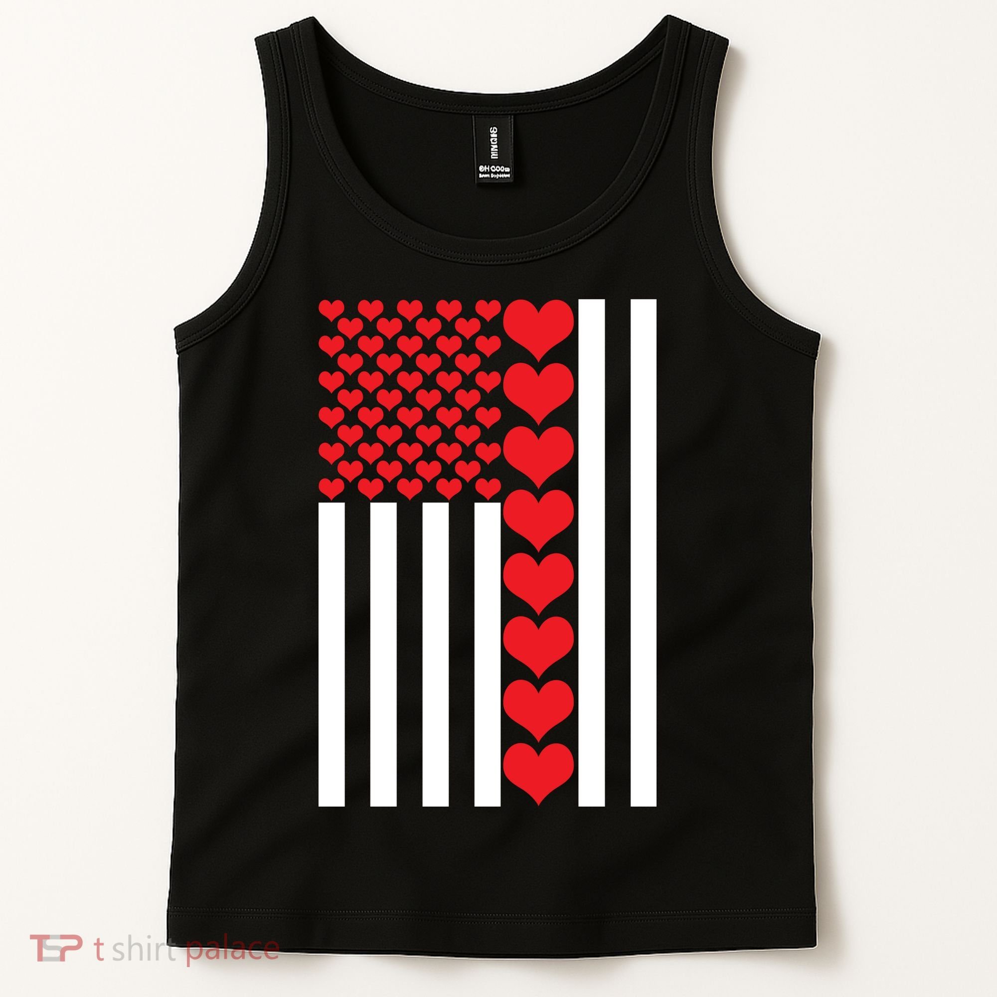 Valentines Day American Flag Tank Top