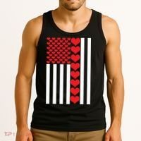 Valentines Day American Flag Tank Top thumb 3