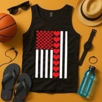 Valentines Day American Flag Tank Top thumb 4