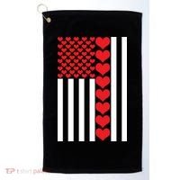 Valentines Day American Flag Golf Towel thumb 0