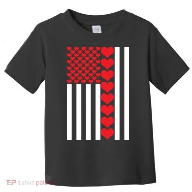 Valentines Day American Flag Toddler T-Shirt