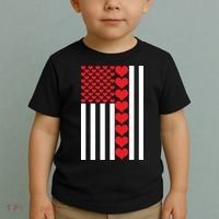 Valentines Day American Flag Toddler T-Shirt thumb 2