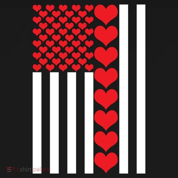 Valentines Day American Flag Toddler T-Shirt