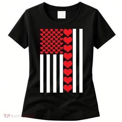 Valentines Day American Flag Women's T-Shirt