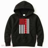 Valentines Day American Flag Kids Hoodie thumb 0