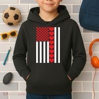 Valentines Day American Flag Kids Hoodie thumb 2