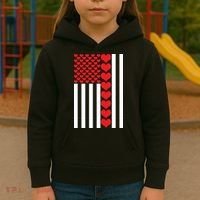 Valentines Day American Flag Kids Hoodie thumb 3