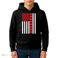 Valentines Day American Flag Kids Hoodie thumb 4