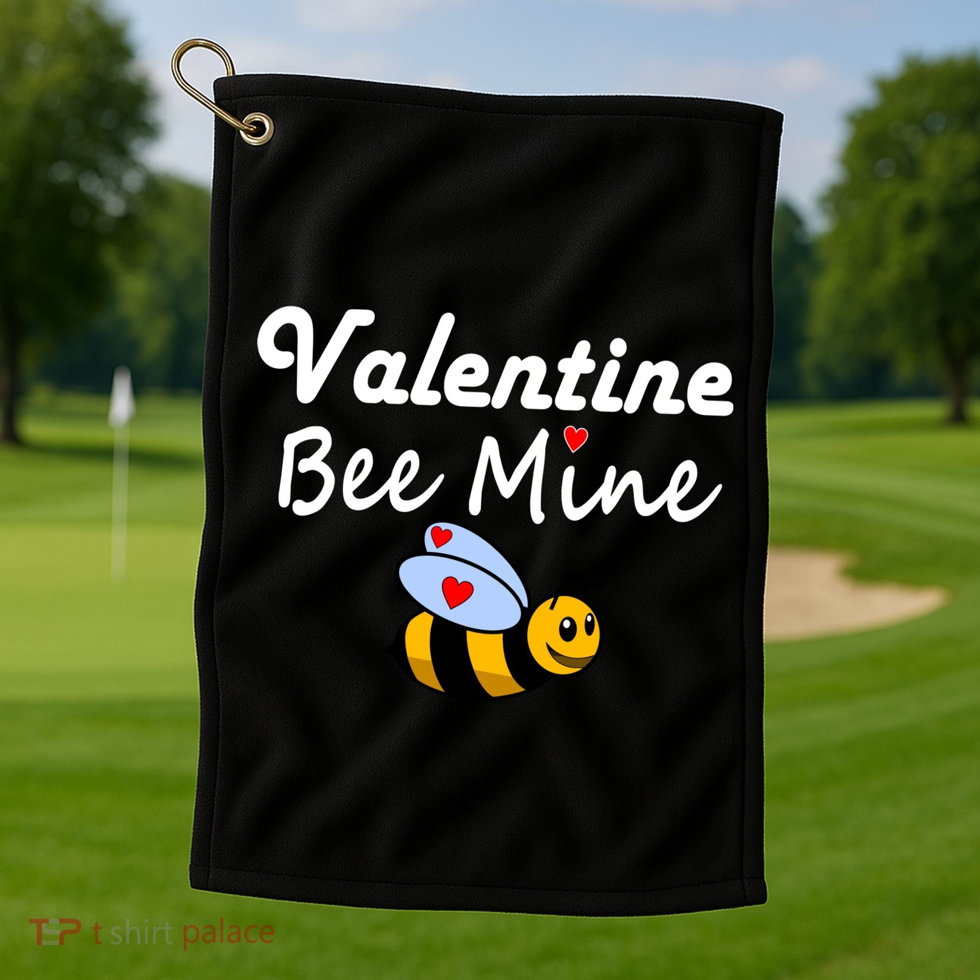 Valentine's Day Bee Mine Golf Towel