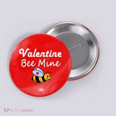 Valentine's Day Bee Mine Button