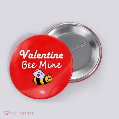 Valentine's Day Bee Mine Button