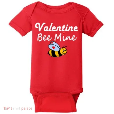 Valentine's Day Bee Mine Baby Bodysuit
