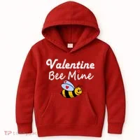 Valentine's Day Bee Mine Kids Hoodie thumb 0