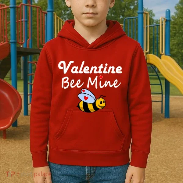 Valentine's Day Bee Mine Kids Hoodie