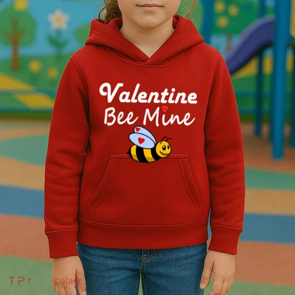 Valentine's Day Bee Mine Kids Hoodie