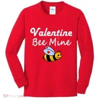 Valentine's Day Bee Mine Kids Long Sleeve Shirt thumb 0